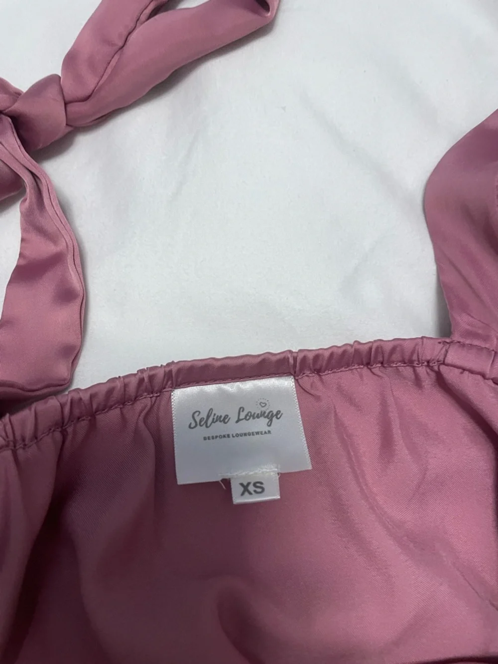 Pink Satin Tie-Strap PJ Set